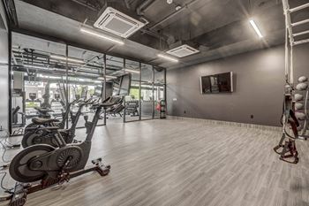 Fitness center w/ precor gym equipment, yoga & spin room